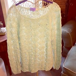 Loose knit sweater.  Soft mint green.